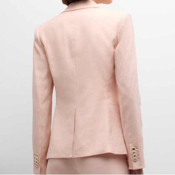 Veronica Beard Pink Linen Blend Cutaway Blazer - Picture 4 of 9